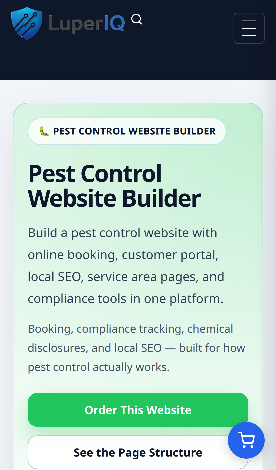 LuperIQ Main Site mobile feature